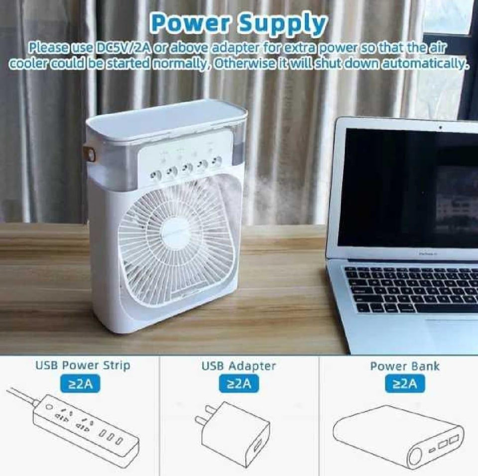 Air Conditioner 10" - 1 Pc Portable Fan with 3 Fan Speeds and 60° Adjustment